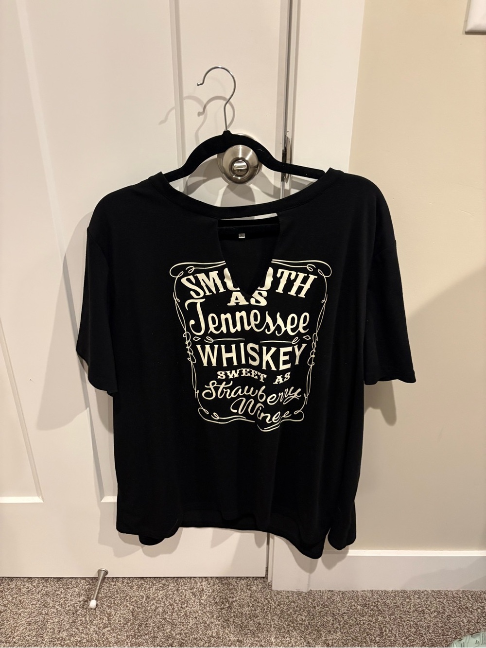 Black Graphic Tee with White Tennessee Print - 2XL